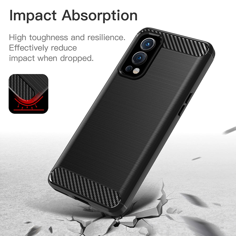 Husa pentru OnePlus Nord 2 5G - Techsuit Carbon Silicone - Black