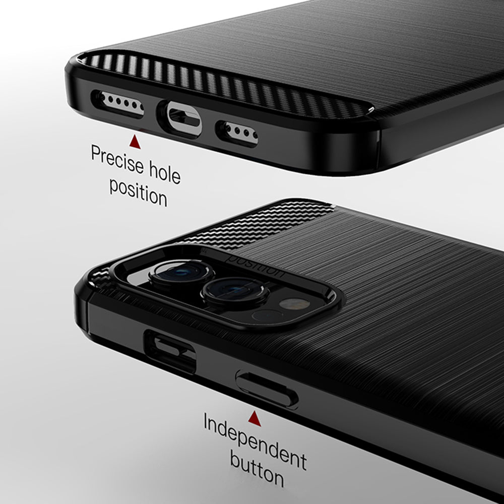 Husa pentru OnePlus Nord 2 5G - Techsuit Carbon Silicone - Black