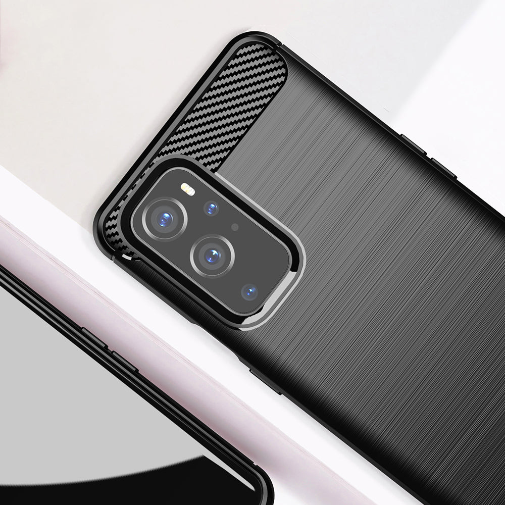 Husa pentru OnePlus 9 Pro - Techsuit Carbon Silicone - Black