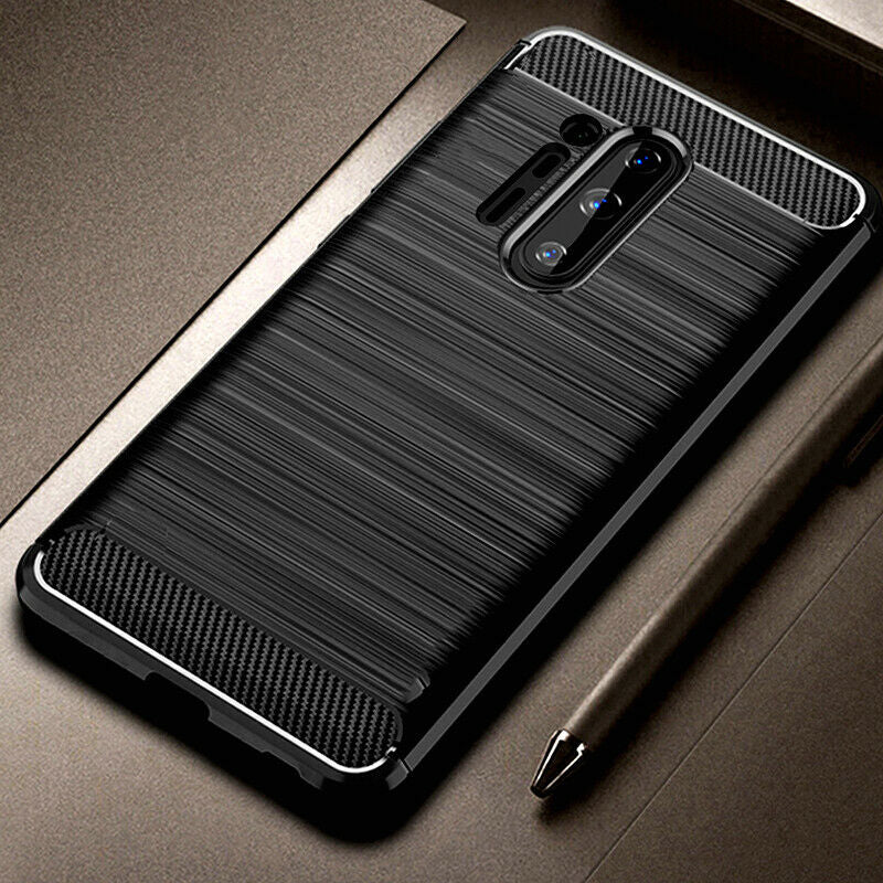 Husa pentru OnePlus 8 Pro - Techsuit Carbon Silicone - Black