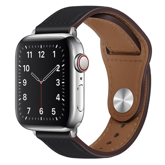 Curea barbati pentru Apple Watch 1/2/3/4/5/6/7/8/9/SE/SE 2/Ultra/Ultra 2 (42/44/45/49mm) - Techsuit Watchband (W033) - Black