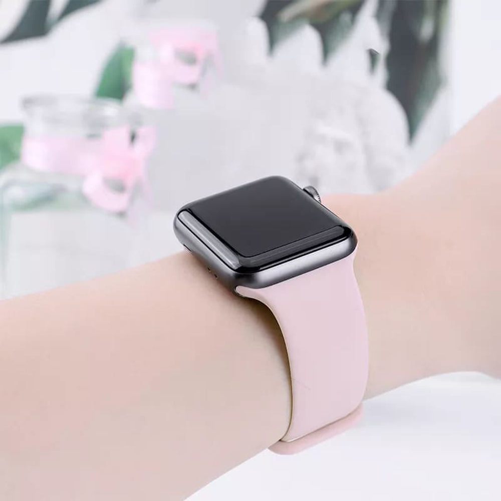 Curea pentru Apple Watch 1/2/3/4/5/6/7/8/9/SE/SE 2/Ultra/Ultra 2 (42/44/45/49mm) - Techsuit Watchband (W031) - Light Pink