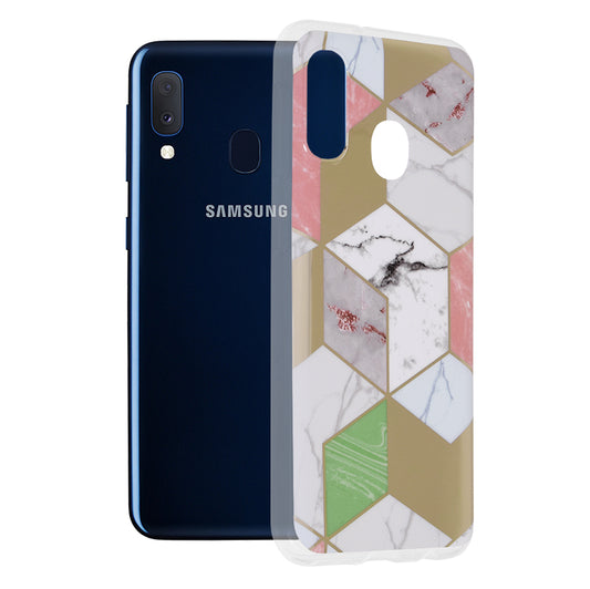 Husa pentru Samsung Galaxy A20e - Techsuit Marble Series - Purple Hex