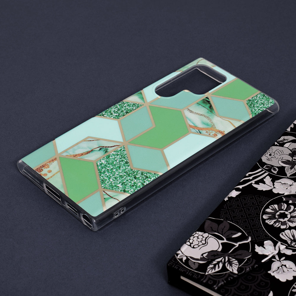 Husa pentru Samsung Galaxy S22 Ultra 5G - Techsuit Marble Series - Green Hex