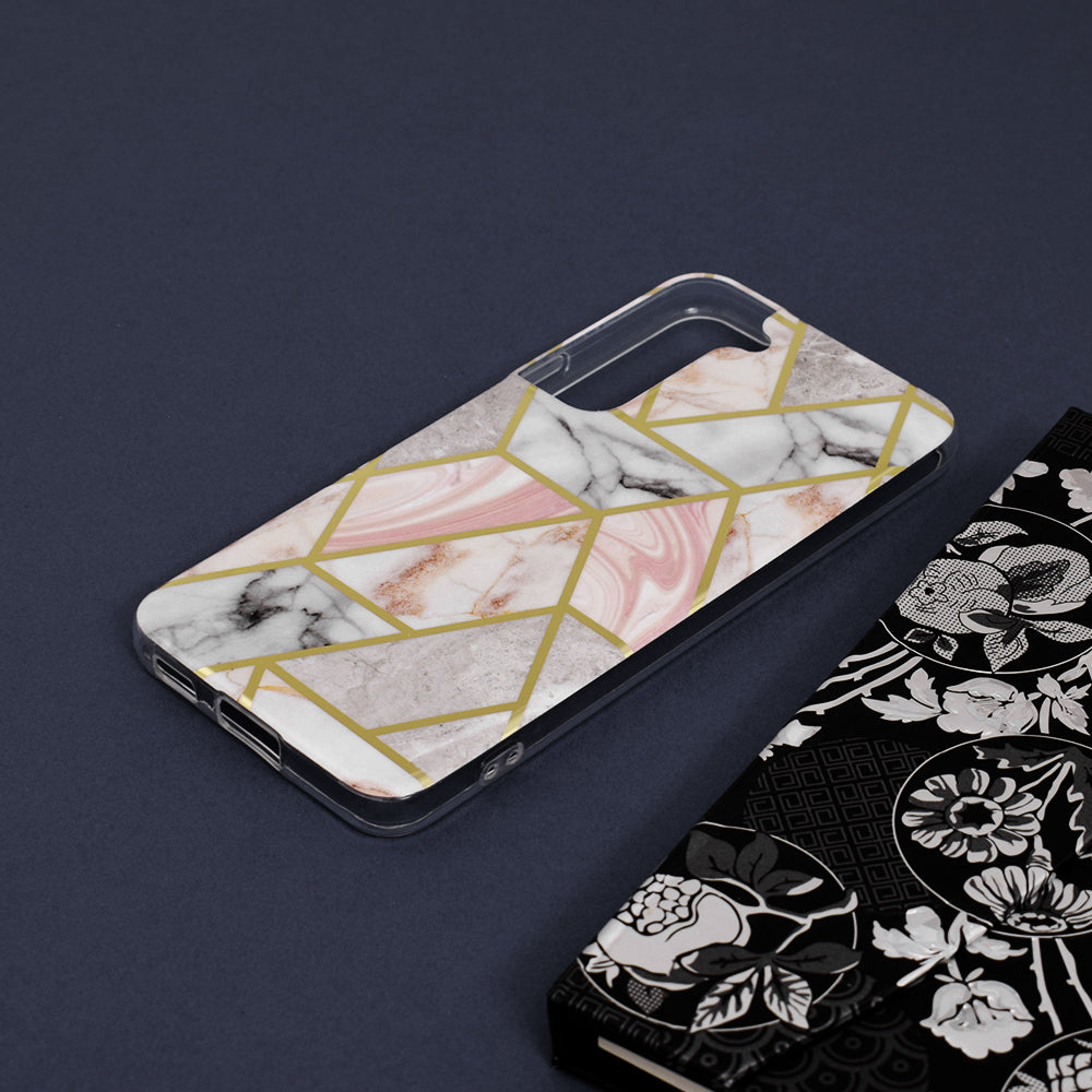 Husa pentru Samsung Galaxy S22 5G - Techsuit Marble Series - Pink Hex
