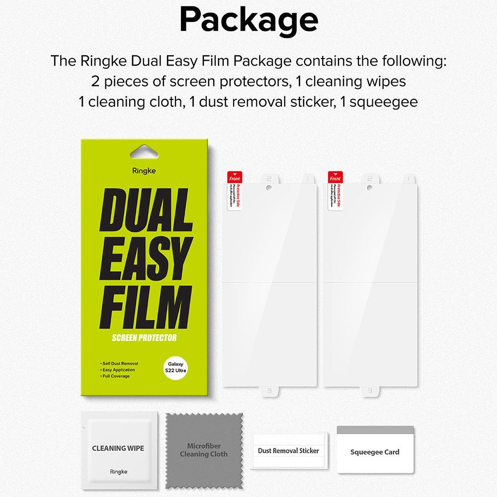 Folie pentru Samsung Galaxy S22 Ultra 5G (set 2) - Ringke Dual Easy Full - Clear