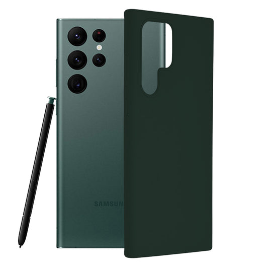 Husa pentru Samsung Galaxy S22 Ultra 5G - Techsuit Soft Edge Silicone - Dark Green