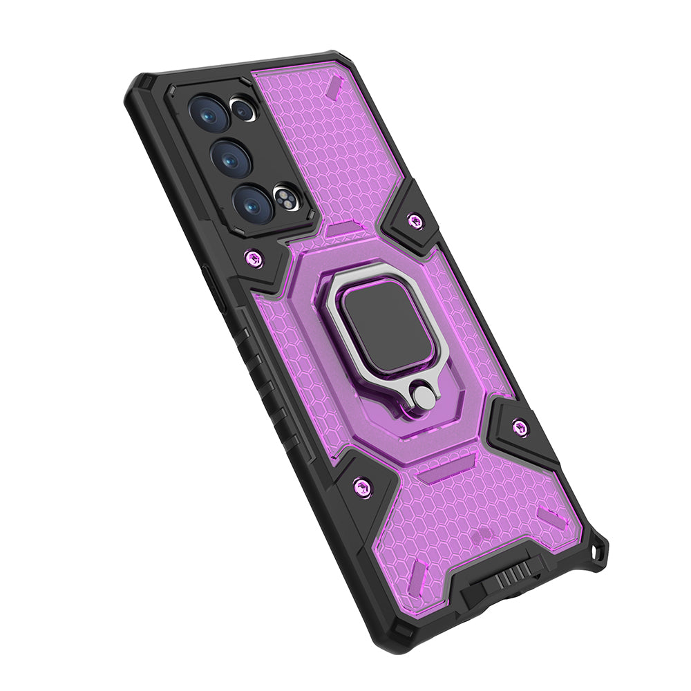 Husa pentru Oppo Reno6 Pro 5G (Snapdragon) - Techsuit Honeycomb Armor - Rose-Violet