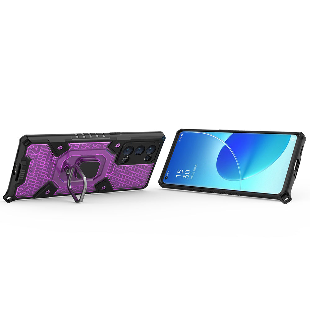 Husa pentru Oppo Reno6 Pro 5G (Snapdragon) - Techsuit Honeycomb Armor - Rose-Violet