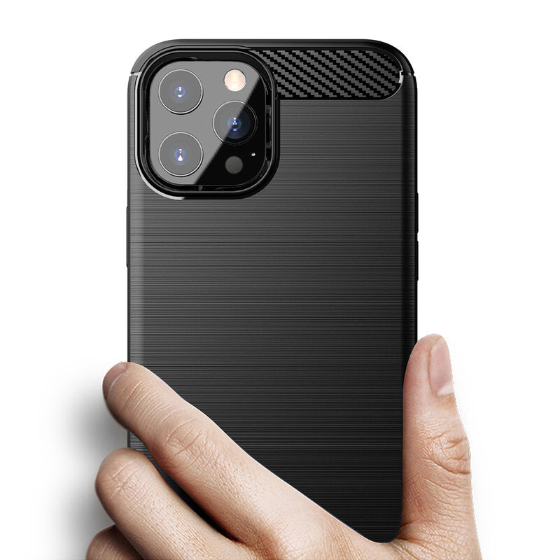 Husa pentru iPhone 13 Pro - Techsuit Carbon Silicone - Black