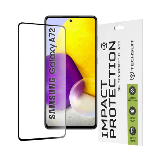 Folie pentru Samsung Galaxy A72 4G / A72 5G - Techsuit 111D Full Cover / Full Glue Glass - Black