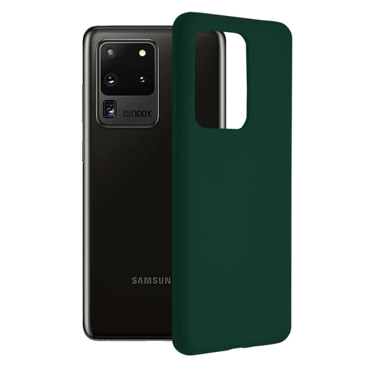Husa pentru Samsung Galaxy S20 Ultra 4G / S20 Ultra 5G - Techsuit Soft Edge Silicone - Dark Green