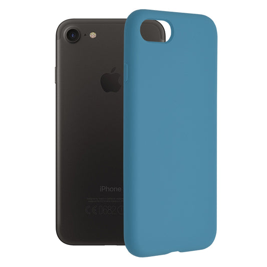 Husa pentru iPhone 7 / 8 / SE 2, SE 2020 / SE 3, SE 2022 - Techsuit Soft Edge Silicone - Denim Blue