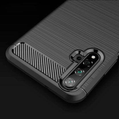 Husa pentru Huawei Nova 5T / Honor 20 - Techsuit Carbon Silicone - Black