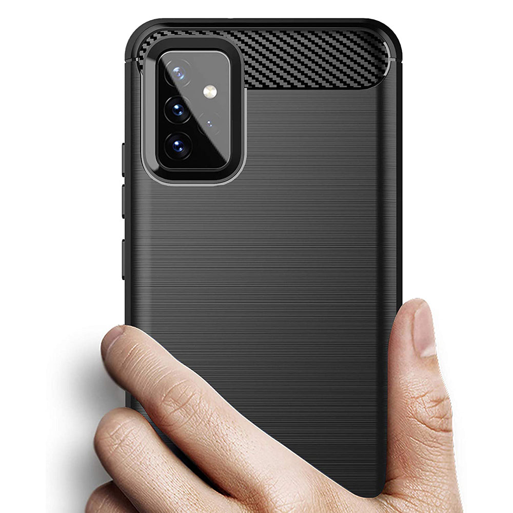 Husa pentru Samsung Galaxy A72 4G / A72 5G - Techsuit Carbon Silicone - Black