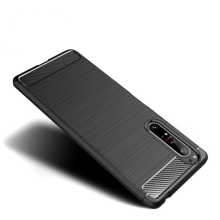 Husa pentru Sony Xperia 5 II - Techsuit Carbon Silicone - Black
