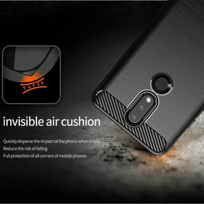 Husa pentru Nokia 2.4 - Techsuit Carbon Silicone - Black