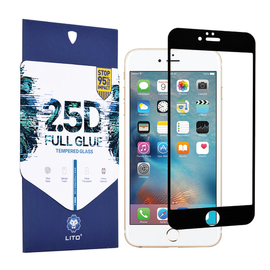 Folie pentru iPhone 6 Plus / 6s Plus - Lito 2.5D FullGlue Glass - Black