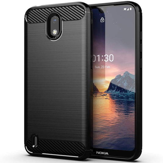 Husa pentru Nokia 1.3 - Techsuit Carbon Silicone - Black