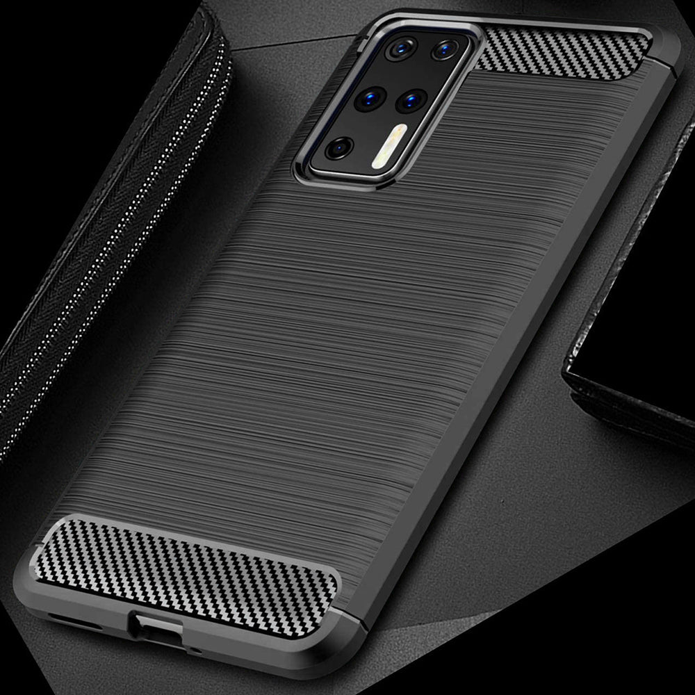 Husa pentru Huawei P40 Pro Plus - Techsuit Carbon Silicone - Black