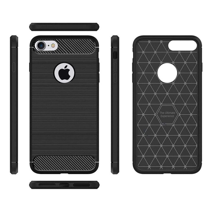 Husa pentru iPhone 6 Plus / 6s Plus - Techsuit Carbon Silicone - Black