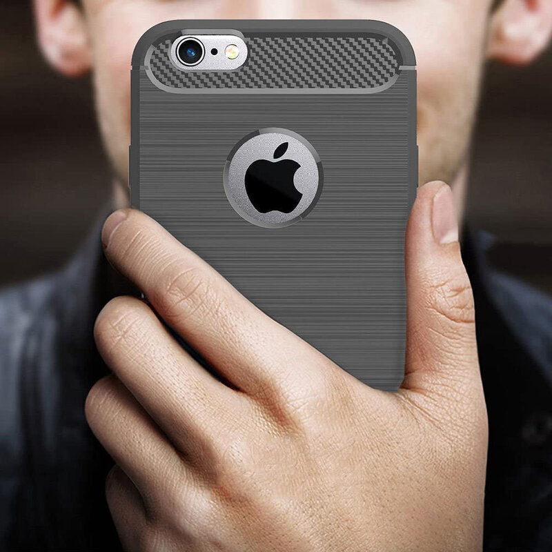 Husa pentru iPhone 6 Plus / 6s Plus - Techsuit Carbon Silicone - Black