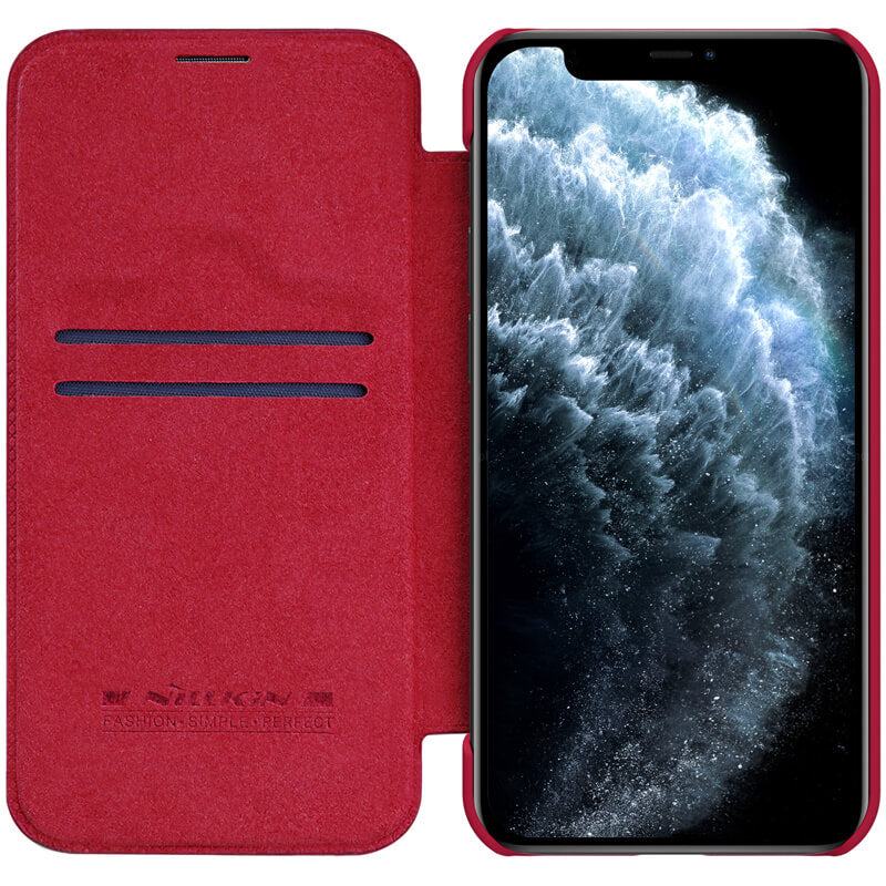 Husa pentru iPhone 12 mini - Nillkin QIN Leather Case - Red