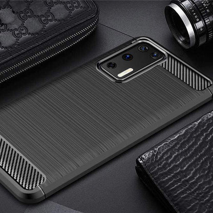 Husa pentru Huawei P40 Pro - Techsuit Carbon Silicone - Black
