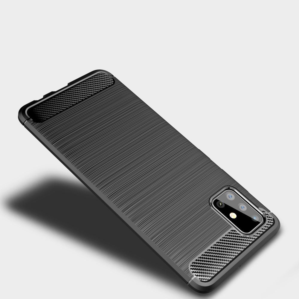 Husa pentru Huawei P40 Lite E - Techsuit Carbon Silicone - Black