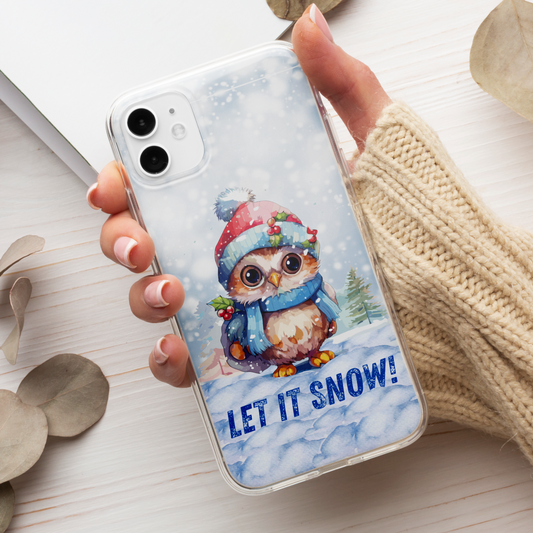 Husa Craciun Let it snow Owl - Apple iPhone