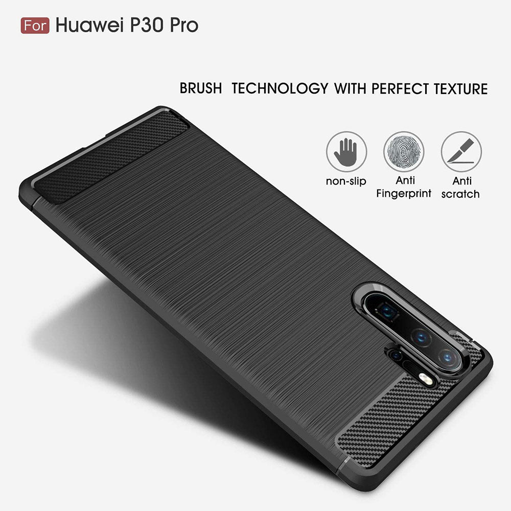 Husa pentru Huawei P30 Pro / P30 Pro New Edition - Techsuit Carbon Silicone - Black