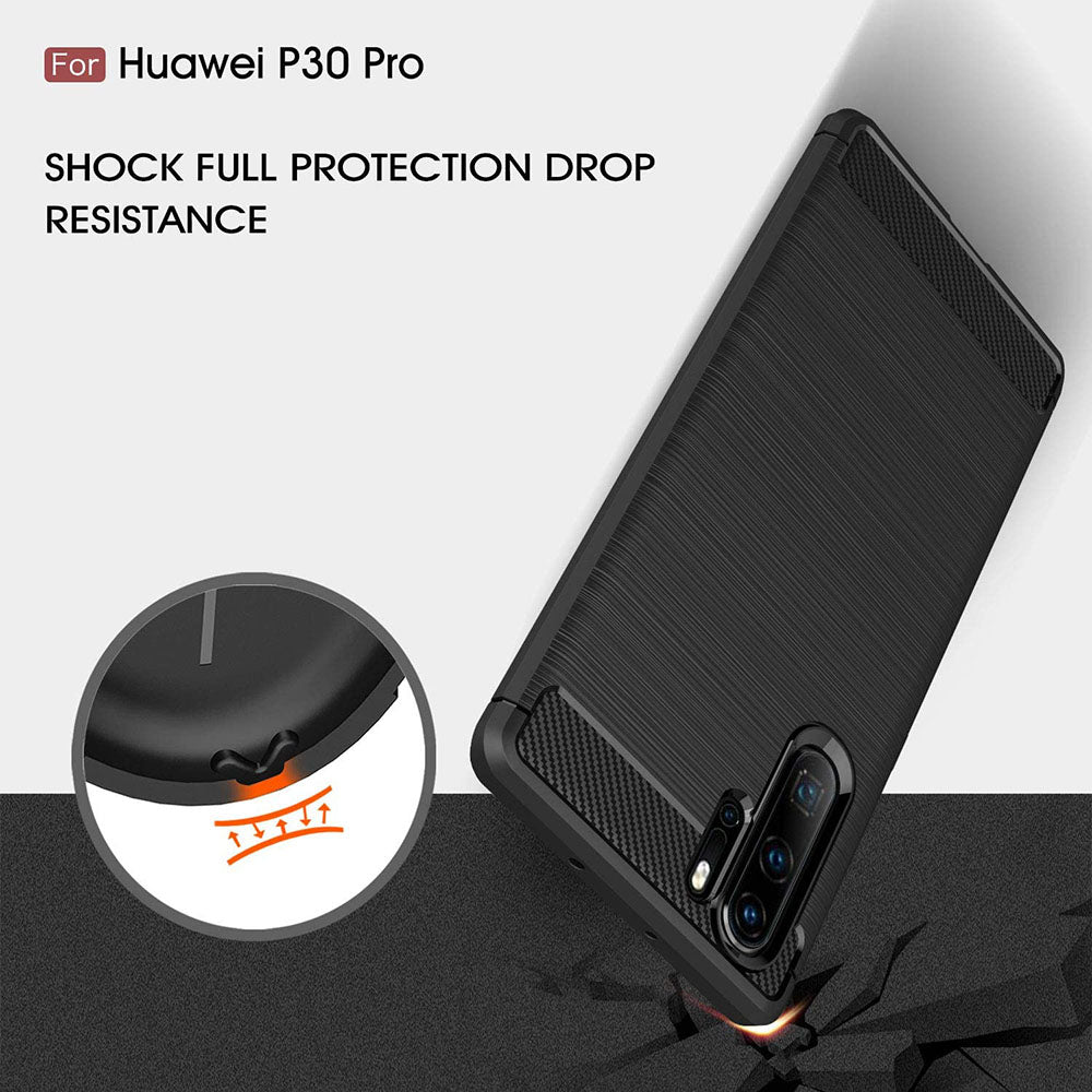 Husa pentru Huawei P30 Pro / P30 Pro New Edition - Techsuit Carbon Silicone - Black