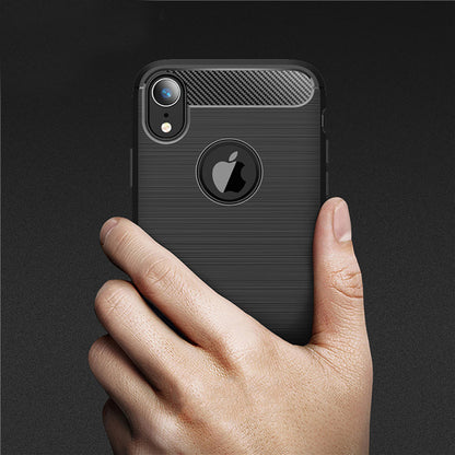 Husa pentru iPhone XR - Techsuit Carbon Silicone - Black