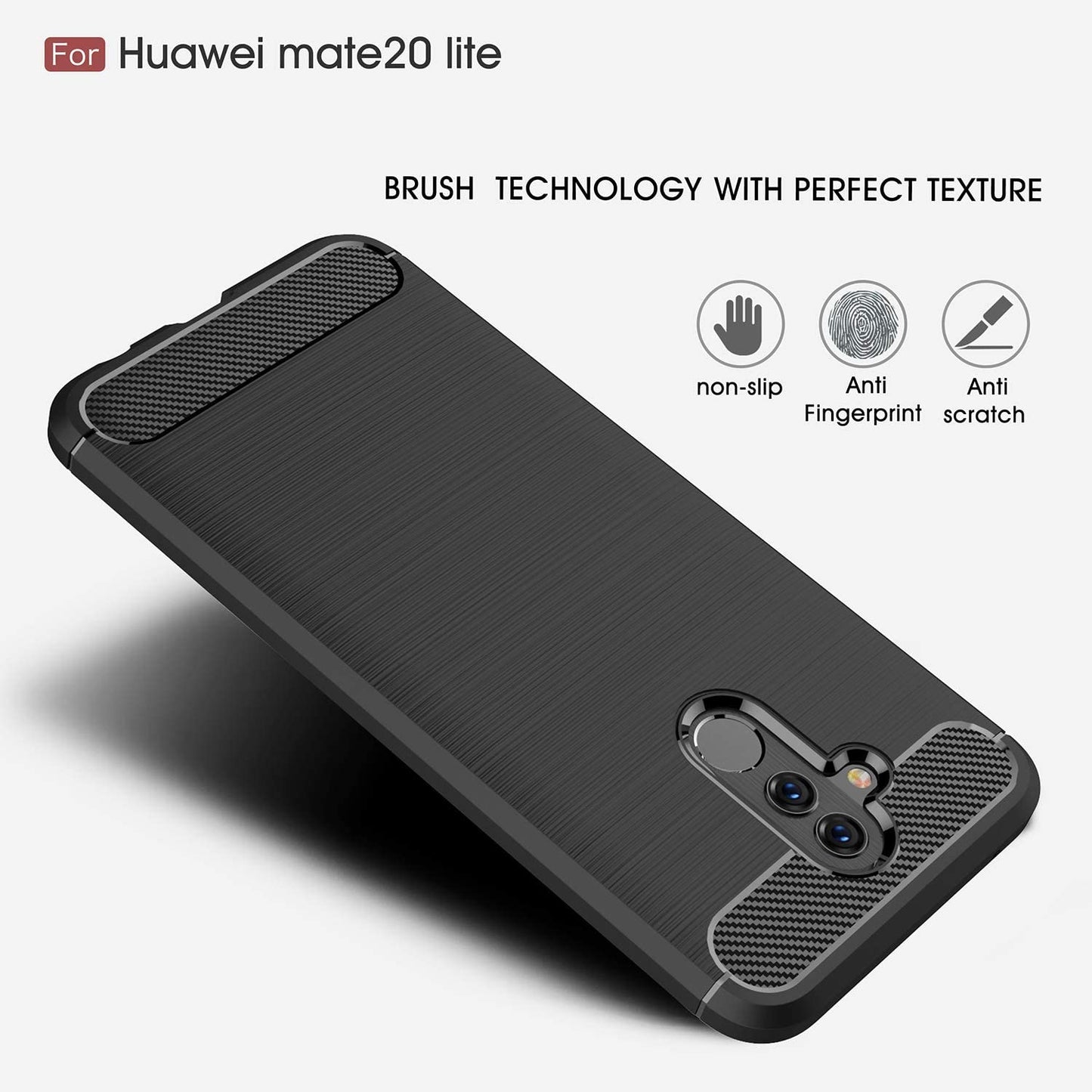 Husa pentru Huawei Mate 20 Lite - Techsuit Carbon Silicone - Black
