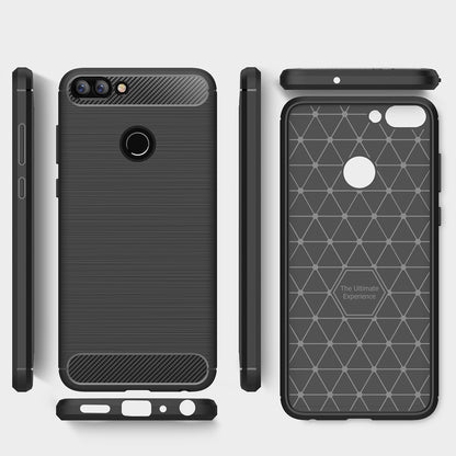 Husa pentru Huawei P Smart - Techsuit Carbon Silicone - Black