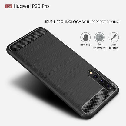 Husa pentru Huawei P20 Pro - Techsuit Carbon Silicone - Black