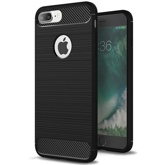 Husa pentru iPhone 8 Plus - Techsuit Carbon Silicone - Black