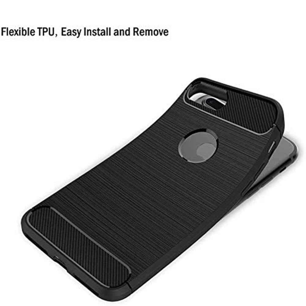 Husa pentru iPhone 8 Plus - Techsuit Carbon Silicone - Black