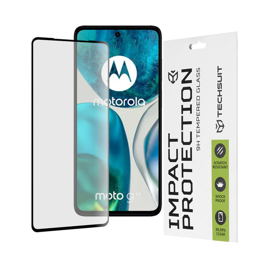 Folie pentru Motorola Moto G52 / Moto G82 5G - Techsuit 111D Full Cover / Full Glue Glass - Black