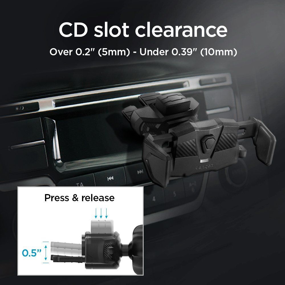 Suport Auto Telefon CD Player - Spigen Clamp Grip (TMS24) - Black