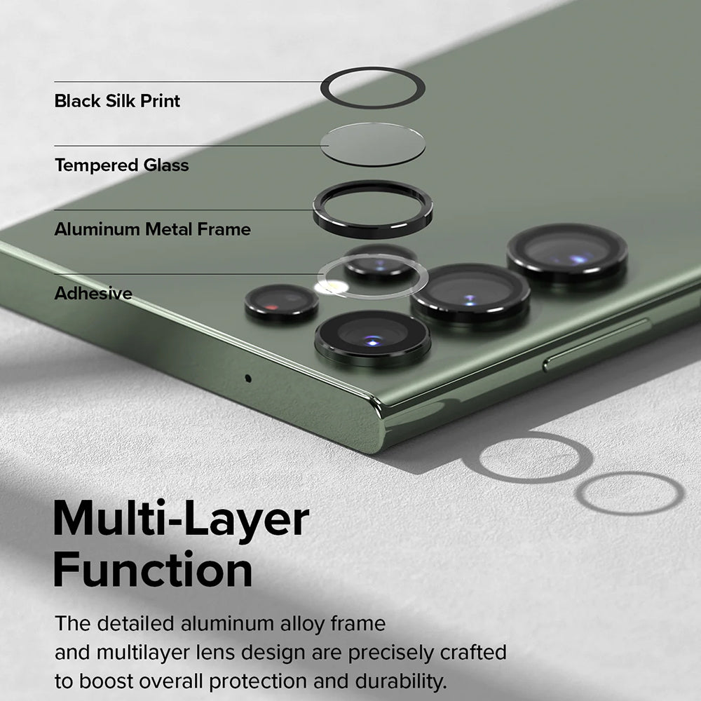 Folie Camera pentru Samsung Galaxy S23 Ultra - Ringke Camera Lens Frame Glass - Black