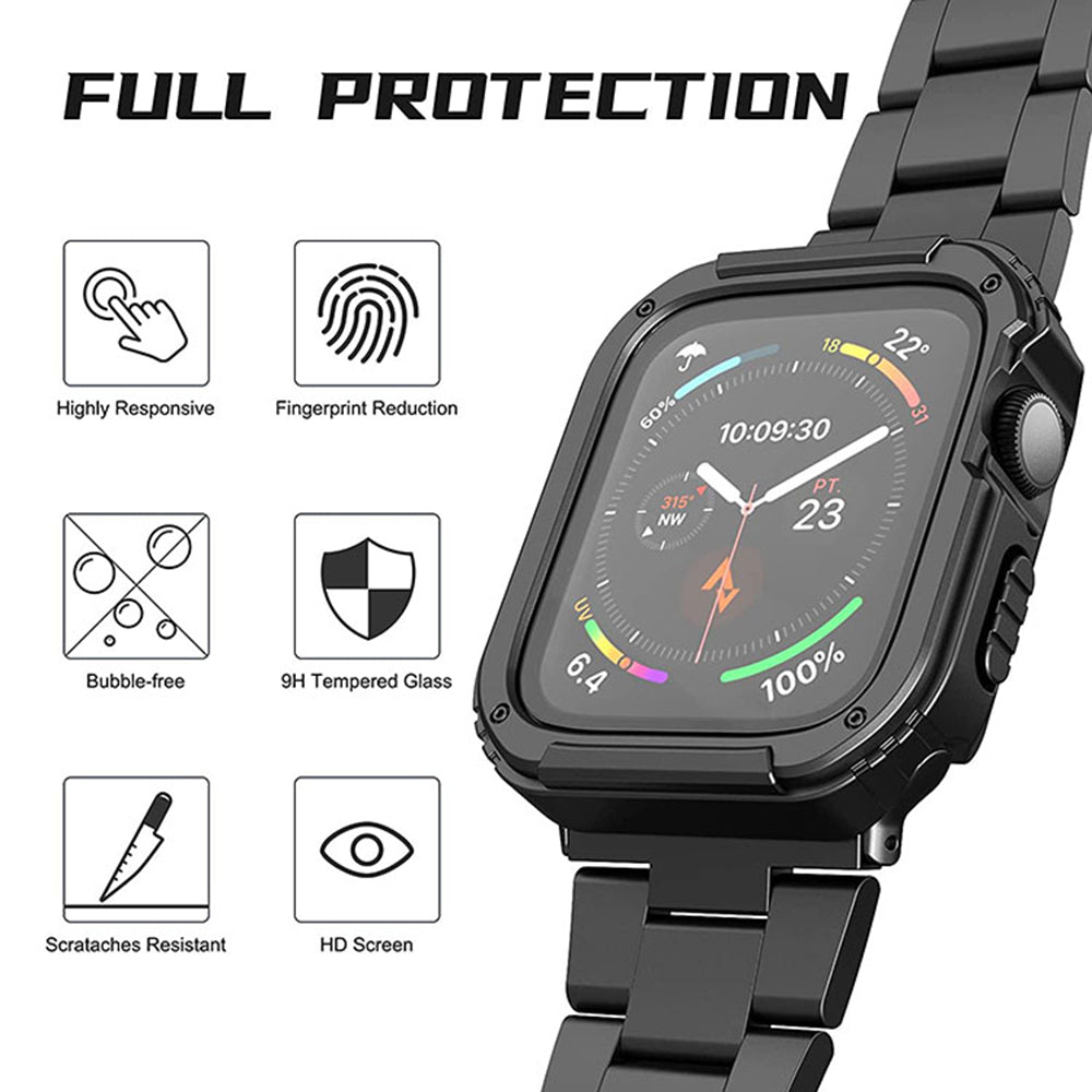 Husa pentru Apple Watch 4 / 5/ 6/ SE / SE 2 (44mm) + Folie - Lito Watch Armor 360 - Blue