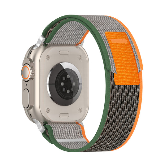 Curea pentru Apple Watch 1/2/3/4/5/6/7/8/9/SE/SE 2 (38/40/41mm) - Techsuit Watchband (W039) - Green / Orange