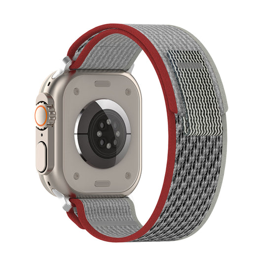 Curea pentru Apple Watch 1/2/3/4/5/6/7/8/9/SE/SE 2/Ultra/Ultra 2 (42/44/45/49mm) - Techsuit Watchband (W039) - Red / Gray