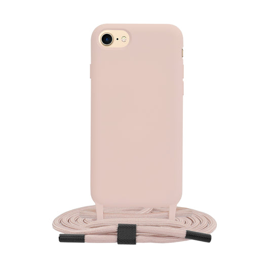 Husa pentru iPhone 7 / 8 / SE 2, SE 2020 / SE 3, SE 2022 - Techsuit Crossbody Lanyard - Pink