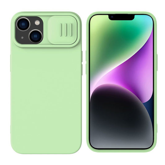 Husa pentru iPhone 15 - Nillkin CamShield Silky MagSafe Silicone - Mint Green