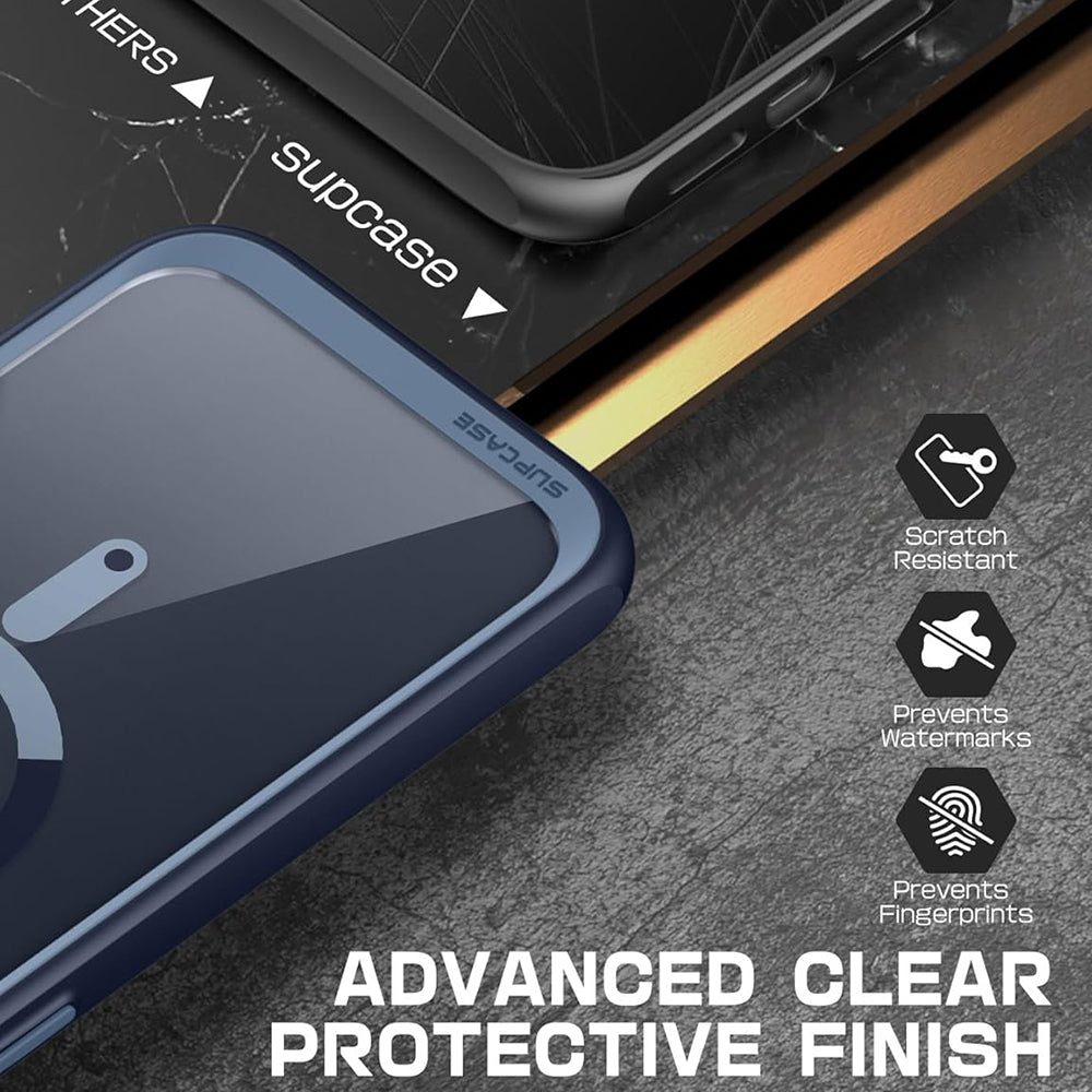Husa pentru iPhone 15 Pro - Supcase Unicorn Beetle Slim Clear MagSafe - Navy