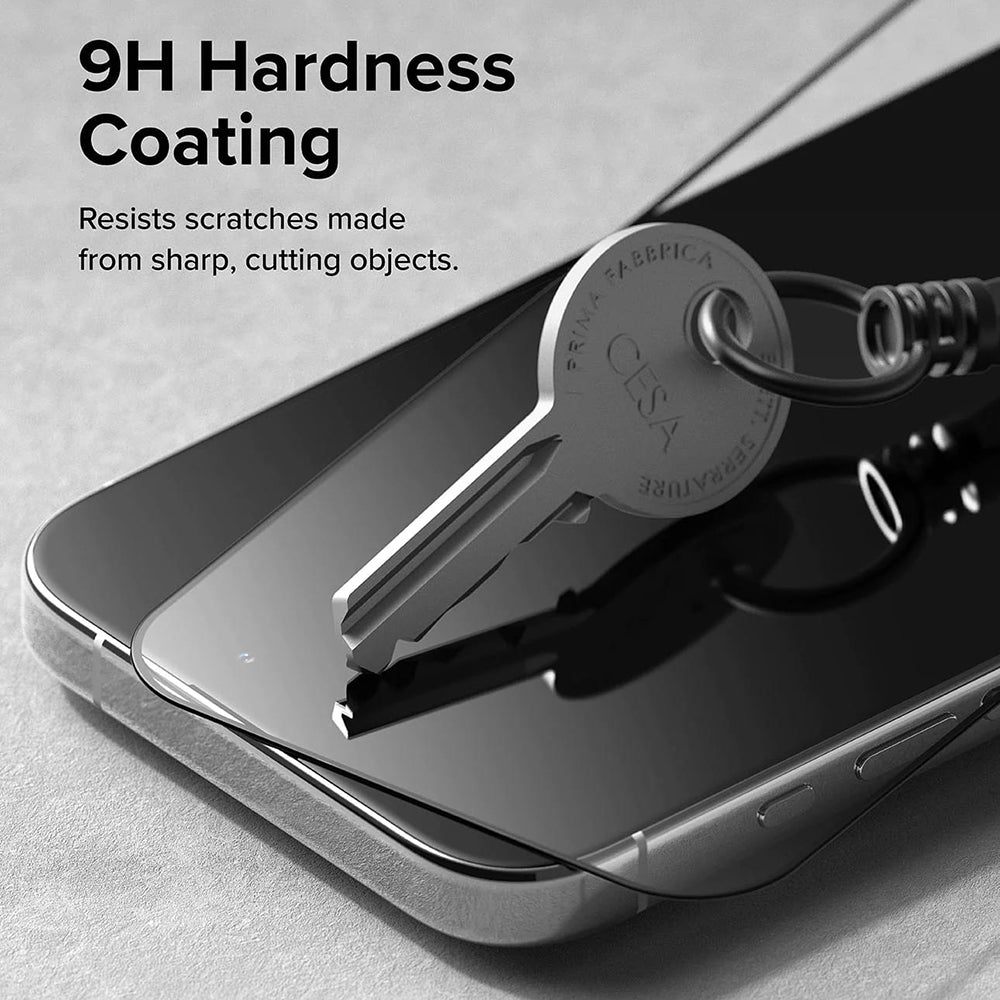 Folie pentru iPhone 15 Pro - Ringke Cover Display Tempered Glass - Black