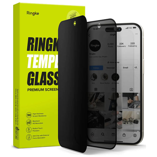 Folie pentru iPhone 15 - Ringke Cover Display Tempered Glass - Privacy