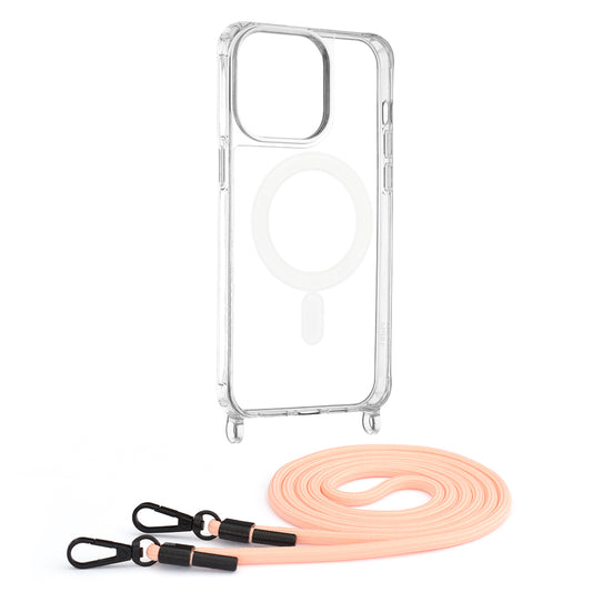 Husa pentru iPhone 15 Pro Max - Techsuit Acrylic MagSafe Crossbody - Pink